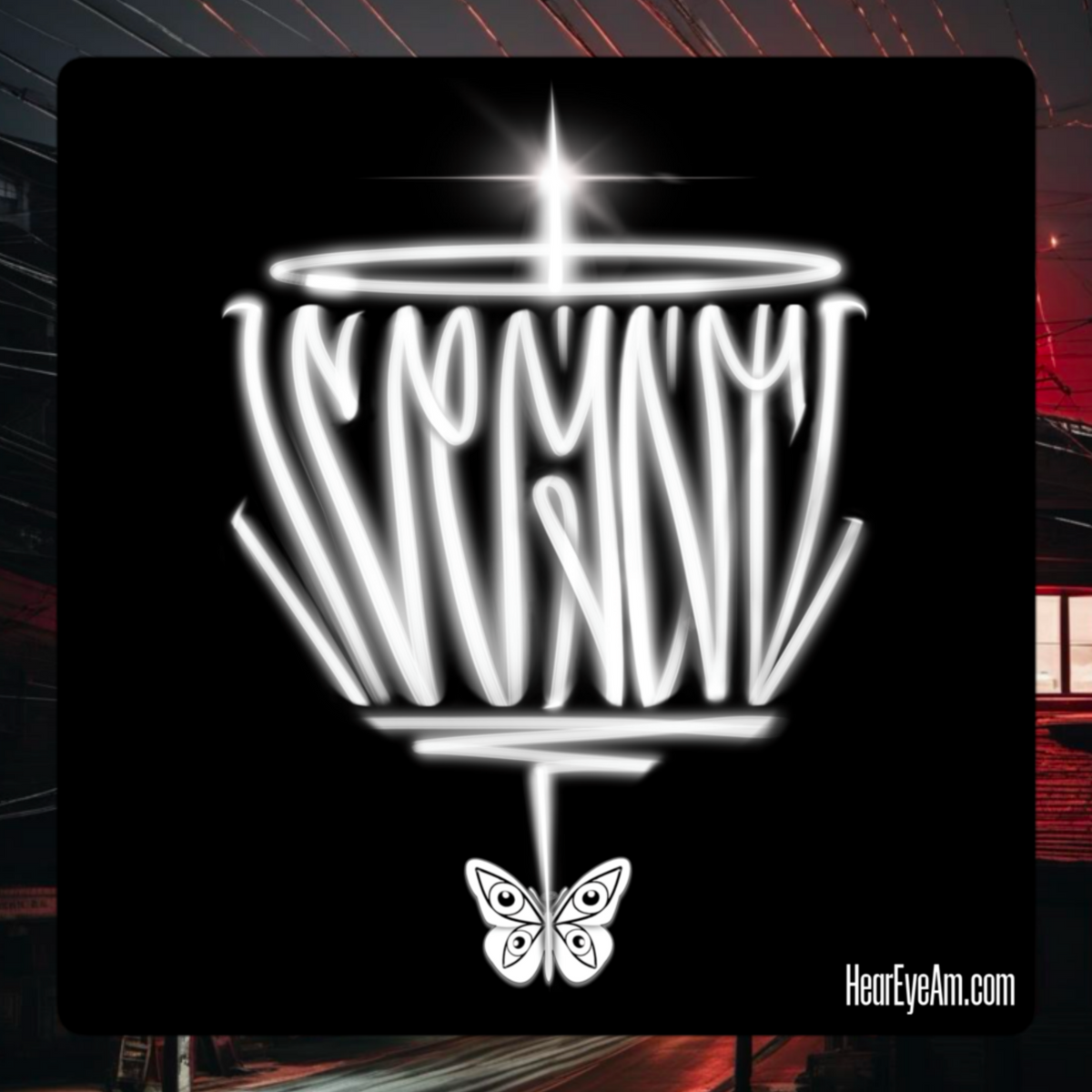 HearEyeAm Sticker (Single Slap) | Ceynt NYC | EyeF.L.Y Handstyle Sticker